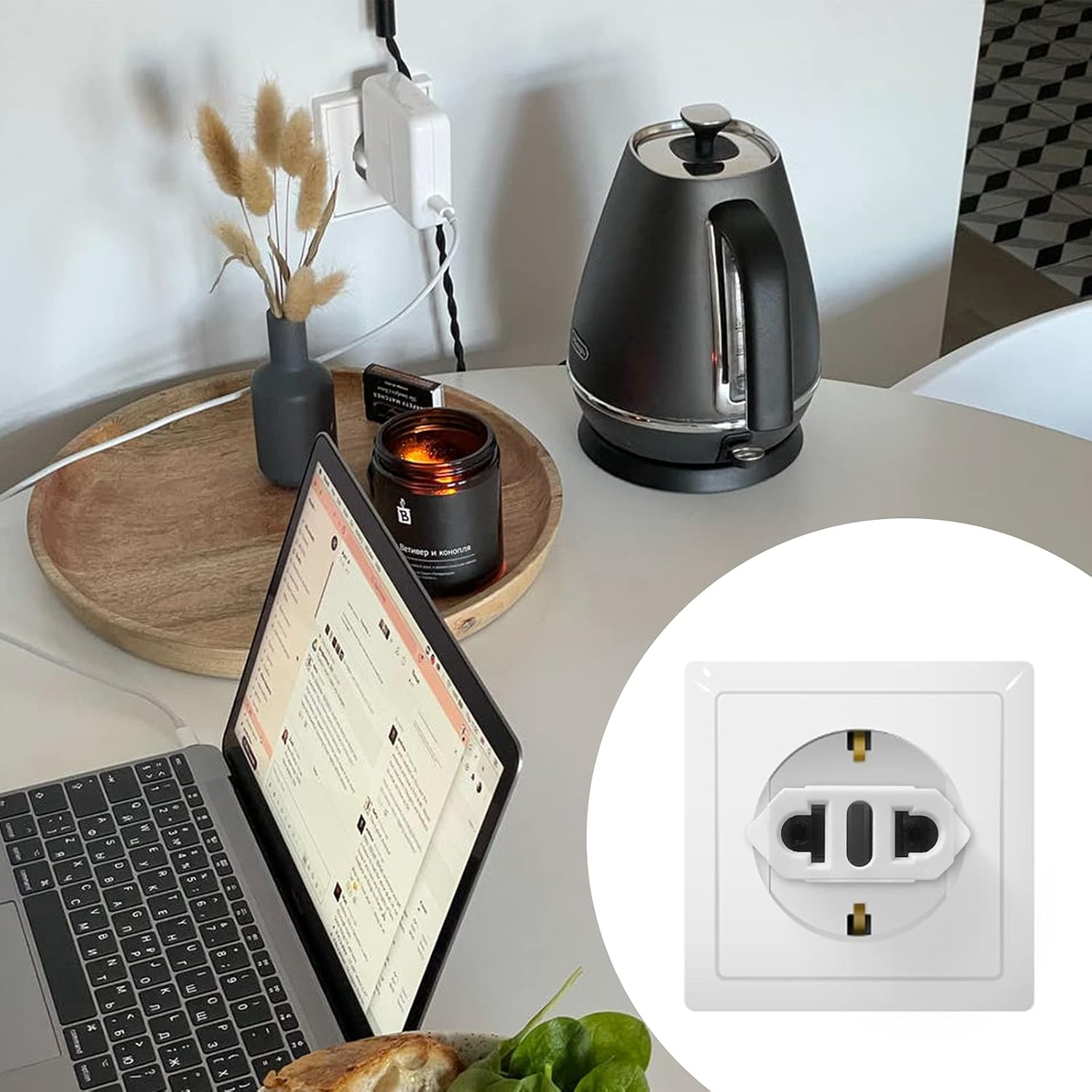 6 Pack US to Europe Plug Adapter - Type C European Travel Adapter, Wall Plug Power Converter for Europe (White) - Image 6