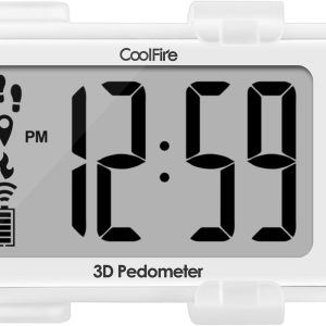 COOLFIRE 3D Accurate Pedometer for Walking, Simple Step Counter with Large Watch Display, Pedometer for Walking Steps, Calorie and Miles. Fitness Tracker, Ready to Use or Customize via App PDWT03