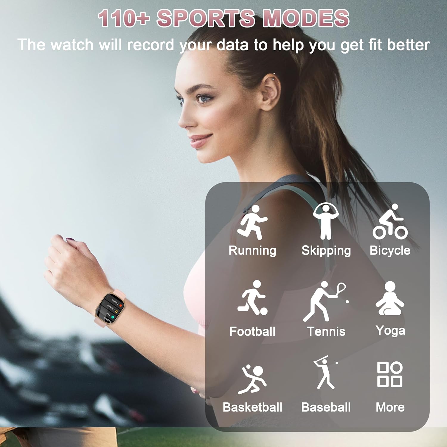 Smart Watch for Men Women, 1.95'' HD Curved Screen Smartwatch(Answer/Make Call), Fitness Tracker with 112 Sport Modes, IP68 Waterproof Fitness Watch with Heart Rate/Sleep Monitor/Pedometer, Pink - Image 3