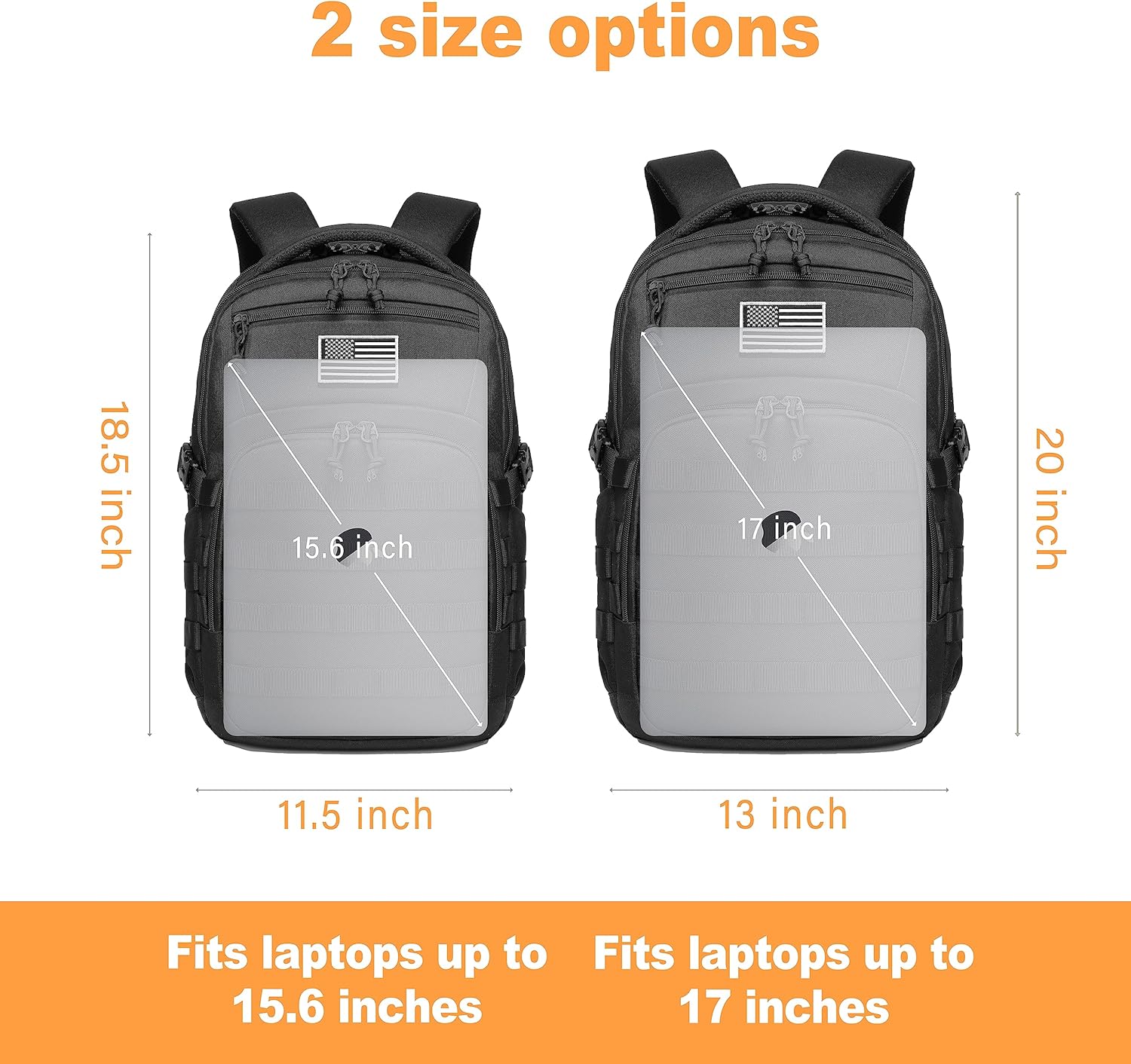 Wotony Military tactical backpack, backpack for men black small tactical assault bag - Image 2